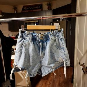 Light colored denim shorts
